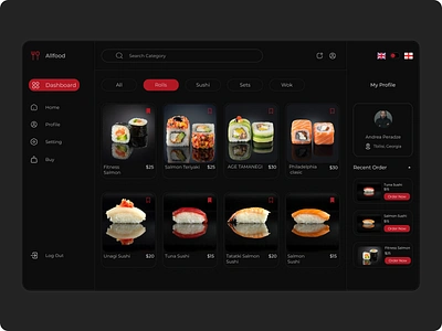 Food Web Design app delicious design e ccomerce food rools shushi tasty ui ux web design