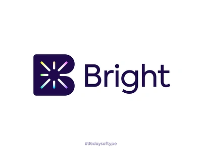 Bright logotype ( for sale ) 36daysoftype b branding bright light logo mark monogram negative space shine smart spark star technology