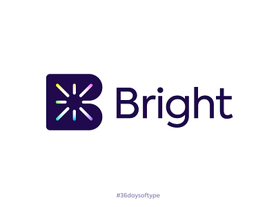 Bright logotype (for sale) 36daysoftype b branding bright light logo mark monogram negative space shine smart spark star technology