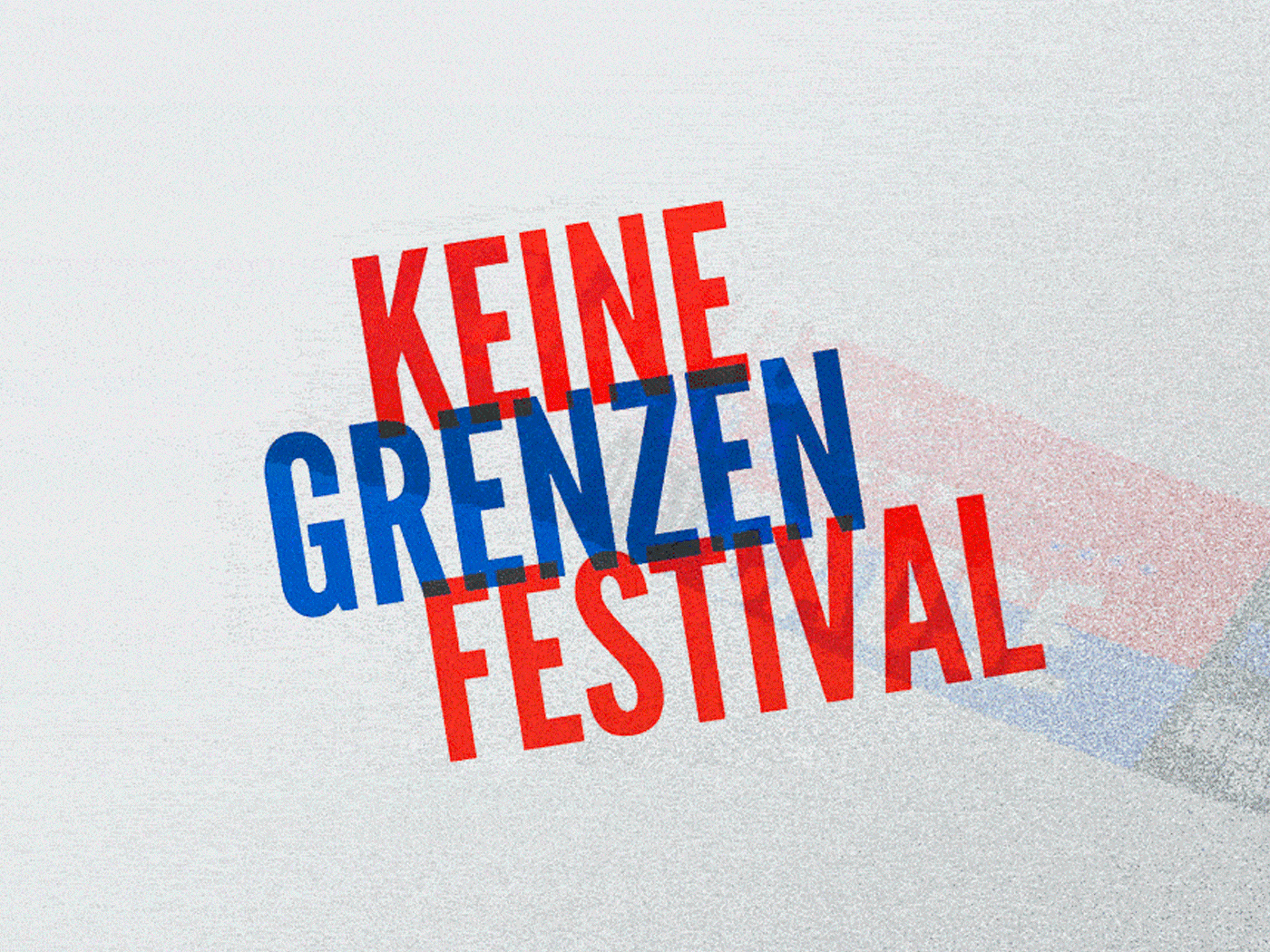 Keine Grenzen Festival - Logotype blue collage festival grain impact music red rock social ticket