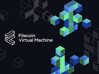 Fielcoin Virtual Machine Brand block brand branding colors cubes filecoin fvm illustration vector virtual machine