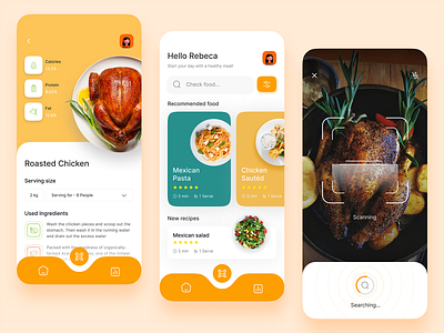 Food Nutrition App designs, themes, templates and downloadable graphic