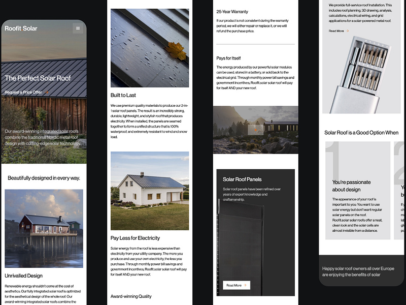 Roofit.Solar - Mobile View design energy green green energy homepage minimal mobile mobile view savetheplanet solarpanels sun ui ux uxui web web design