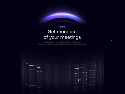 Reflection for Reflect.app 😵‍💫 animation dark dark landing page glass effect grid landing page lights motion graphics saas saas animation saas landing page ui website