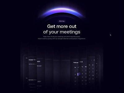 Reflection for Reflect.app 😵‍💫 animation dark dark landing page glass effect grid landing page lights motion graphics saas saas animation saas landing page ui website