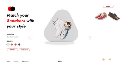 Sneaker Landing Page 3d animation anker sneaker landing page app aviation boeing branding building dashboard design illustration landing logo ui