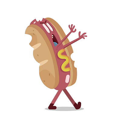 Sausage walk cycle after effect animation design illustration motion graphics