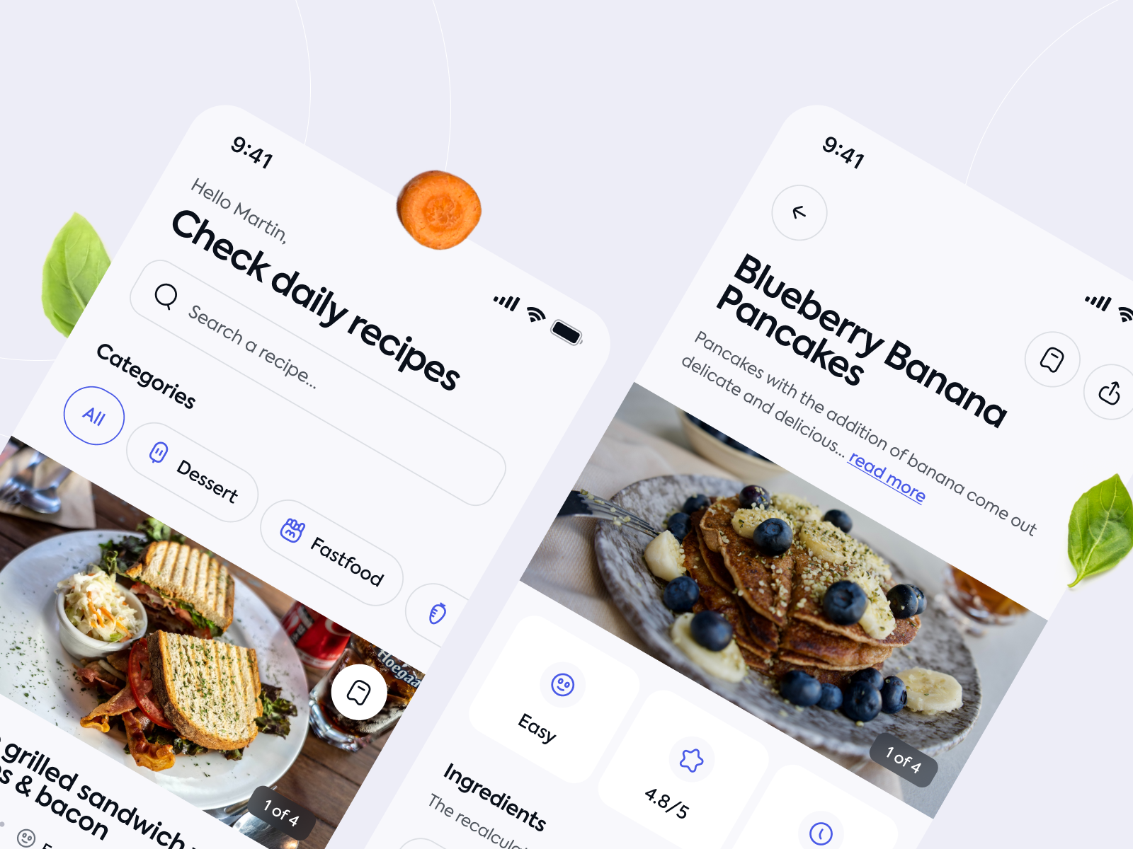 Food Recipe App app clean cooking cooking app design eat food food app food recipe ingredients interface recipe recipe app recipes tasty ui uidesign uiux ux uxdesign