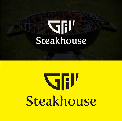 Grill Steakhouse logo design branding clean logo creative logo graphic design grill grill logo logo logodesign modern logo steakhouse steakhouse logo typography wordmark logo