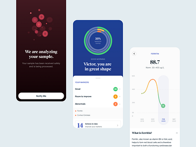 MyMark: Dashboard & Biomarker Insights app design health ios mobile product design wellness