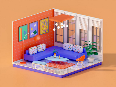 Living room 3d animation branding design game gif homepage icon illustration isometric landing page lowpoly motion graphics nft product design render unity vector video webdesign