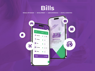 Bills | Mobile App design | User experience branding graphic design illustration logo design mobile app design mobile app development ui vector web design web development