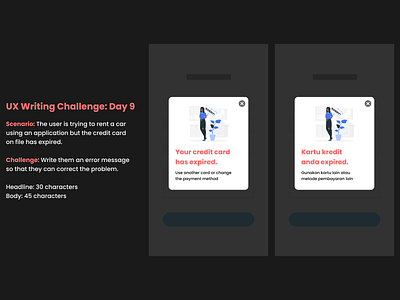 UX Writing Challenge: Day 9 app card credit day9 design notification ui ux uxwriting