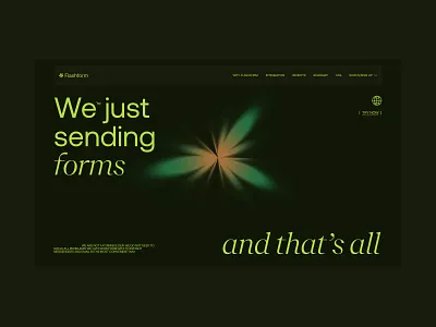 Flashform Main Screen colorful design illustration typography ui ux website