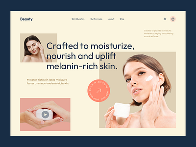 Beauty - Skin Care Product Landing Page beauty best dribbble shot clean elegant girl landing page marketing minimal modern pink skin care ui ux visual web design website