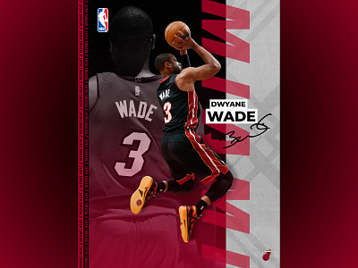 Dwyane Wade - NBA Poster basketball basketball illustration basketball print design dwyane wade graphic design illustration miami heat nba nba poster nba print print sports design
