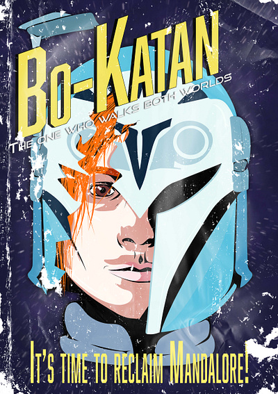 The Mandalorian: Bo-Katan Kryze adobe fresco adobe iilustrator adobe photoshop cartoon comic comic art cover art cover design digital art digital drawing digital illustration illustration pop art popart portrait illustration retro sci fi typography vector vector illustration