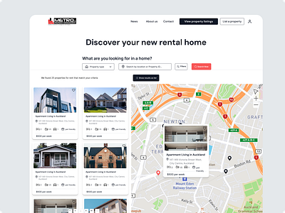 Property Search Results Page | Map View design product design web design