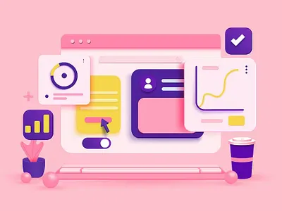 Online Marketing 3d Illustration 3d animation art branding digital digital art flat graphic design homepage icon illustration illustrator landing page minimal ui ux vector web webdesign website