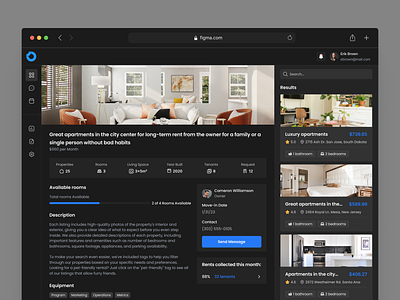 Dark UI | Apartment rental page design illustration ui ux