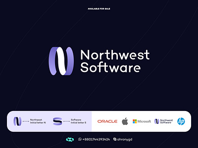 Northwest Software Brand Logo company company logo icon design logo design letter logo technology