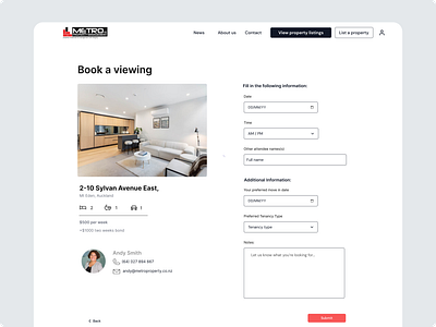 Property Viewing Booking Form design product design ui ux web design