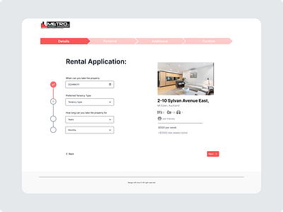 Rental PropertApplication Form | Web-App app design design product design ui ux web design