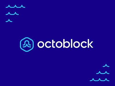 octoblock block blockchain branding crypto crypto currency finance geometric identity logo octopus symbol wave