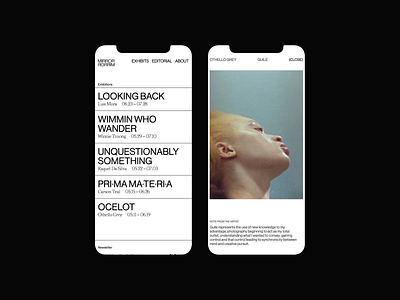 MIRROR MIRROR - MOBILE brutalist clean design editorial gallery graphic design grid helvetica minimal minimalistic mobile mobile design photography sans serif typography ui web web design website website design