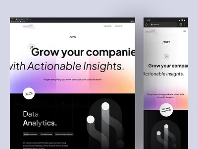 Landing Page Digital Agency agency data exploration glass gradient hero landing page minimalist responsive simple website