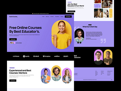 E-Learning Landing Page courses e learning mockup design uiux website design