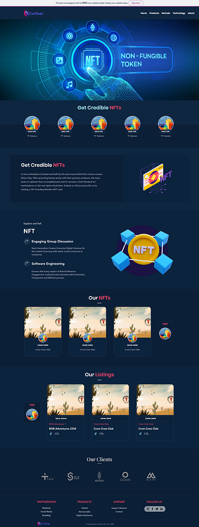 Web Design: NFT Marketplace blockchain business cards cryptocurrency design modern nft marketplace ui web design website