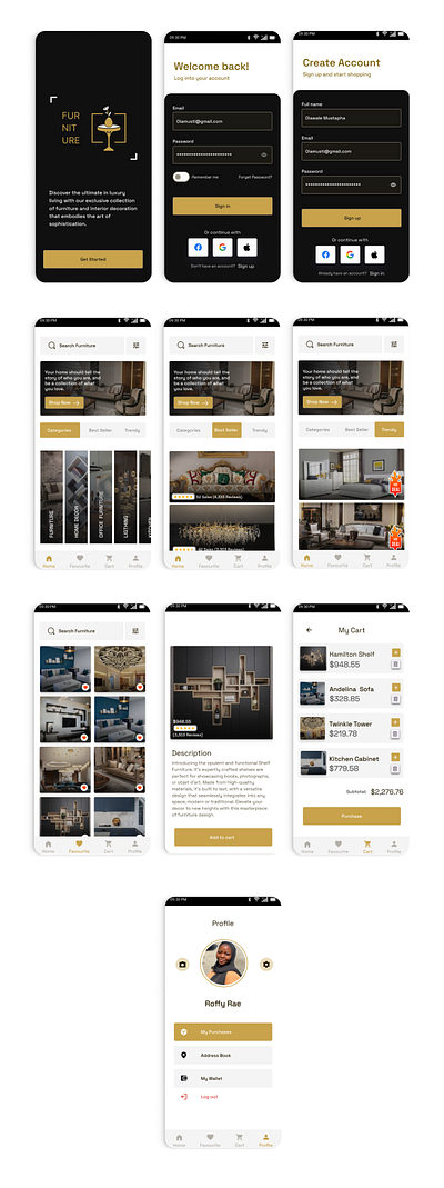 Furniture & Interior Decor App Design figma interior deco mobile app ui ui design ux