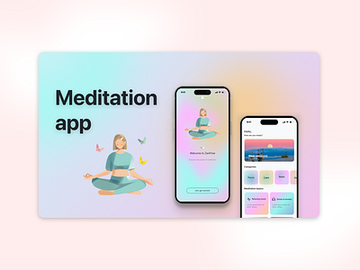 Meditation UX App designs, themes, templates and downloadable graphic ...