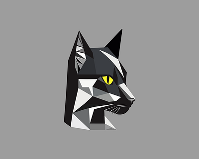 Geometric Cat Face Logo branding design graphic design icon illustration logo typography ui ux vector