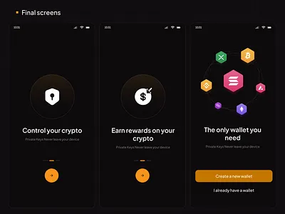 Mobile wallet crypto design productdesign ui ux