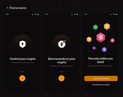 Mobile wallet crypto design productdesign ui ux