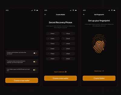 Crest Wallet app crypto design productdesign ui ux web3