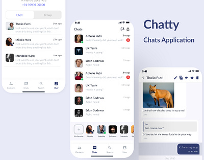 Chatty App UI app app design application design graphic design mobile app moblie ui ui ui app ux ux design