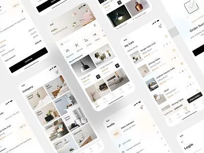 Furniture Store App app branding design furniture shop graphic design mobile app shopify app shopify store store design ui ux