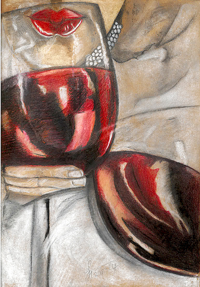 RED OVERLOAD WINE COLLECTION art artist design drawing graphite pencil illustration sketch