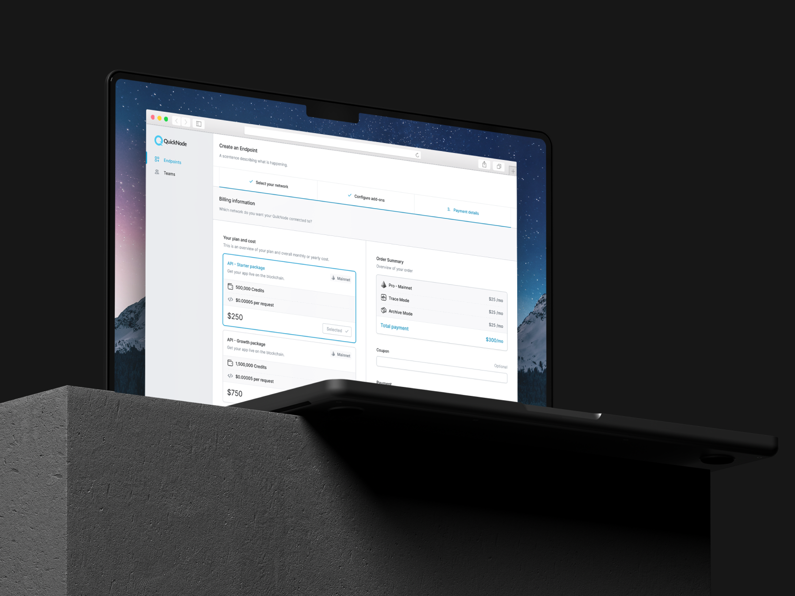 QuickNode - App Design app application billing bitcoin btc crypto design eth ethereum node product ui web web3
