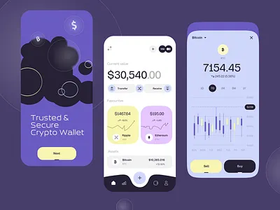 Crypto wallet - Mobile app app app design crypto crypto currency crypto wallet cryptocurrency mobile app mobile app design mobile design mobile ui wallet
