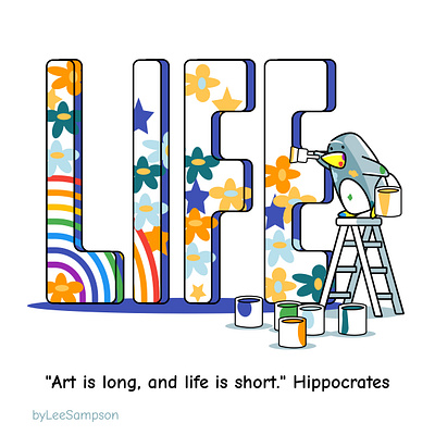 Art is Long, Life is Short byleesampson culture design empathy hippocrates illustration leadership penguins byleesampson