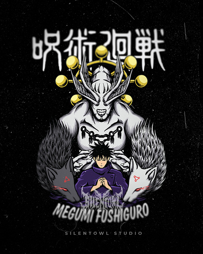 Megumi T-Shirt Design for Sale anime apparel branding clothing design graphic design illustration jujutsu kaisen logo manga megumi streetwear tee vector
