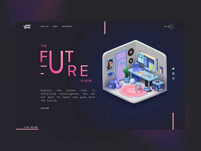 Landing Page design 3d design hero section ui