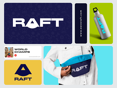 RAFT Branding: logo design, visual identity adobe branding consept de design figma graphic design illustration logo logotype minimalist logo modern logo rafting typography water