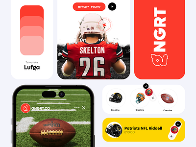 GNGRT - Design System & Branding american brand branding design football mobile system typography ui ux web