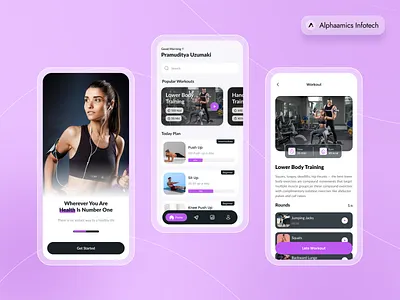 Gym Workout App app branding design graphic design illustration typography ui ux vector