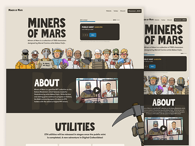 Mint Page - Miners of Mars design eth ethereum illustration mint nft solana ux uxdesign web3